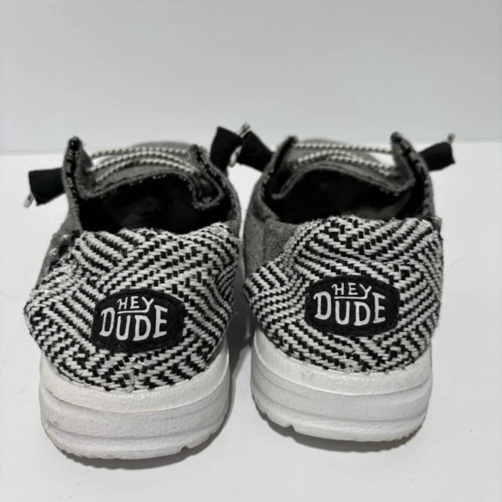Hey Dude Women’s Wendy Chambray Woven, Gray Slip-On Shoes, Size 6 M